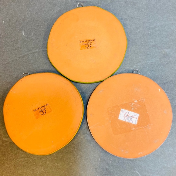 Set Of 3 VINTAGE DEPARTMENT 56 Hand Painted Red Clay Ornaments Retired RARE - Picture 5 of 9